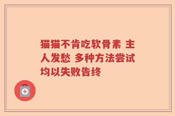 猫猫不肯吃软骨素 主人发愁 多种方法尝试均以失败告终