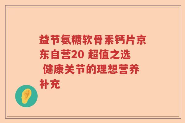 益节氨糖软骨素钙片京东自营20 超值之选 健康关节的理想营养补充 益节氨糖软骨素钙片京东自营20 超值之选 健康关节的理想营养补充