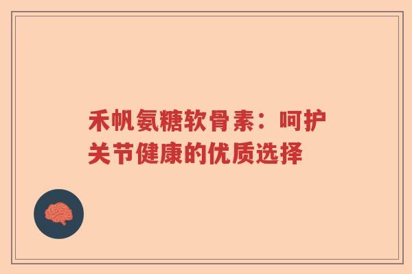 禾帆氨糖软骨素：呵护关节健康的优质选择
