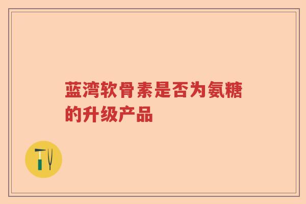 蓝湾软骨素是否为氨糖的升级产品 蓝湾软骨素是否为氨糖的升级产品