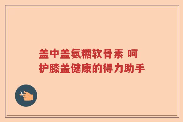 盖中盖氨糖软骨素 呵护膝盖健康的得力助手 盖中盖氨糖软骨素 呵护膝盖健康的得力助手