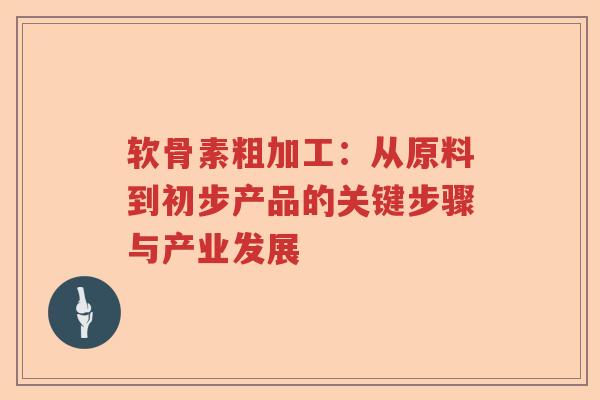 软骨素粗加工：从原料到初步产品的关键步骤与产业发展