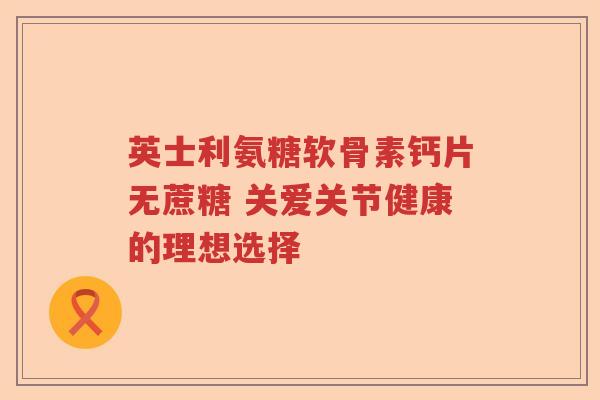 英士利氨糖软骨素钙片无蔗糖 关爱关节健康的理想选择